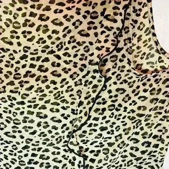 CAbi #3612 "Flutter Blouse" Cheetah Print Two-Piece Top - Picture 9 of 12